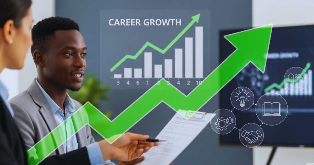 Career advancement opportunities from entry-level job postings near me showing professional growth path
