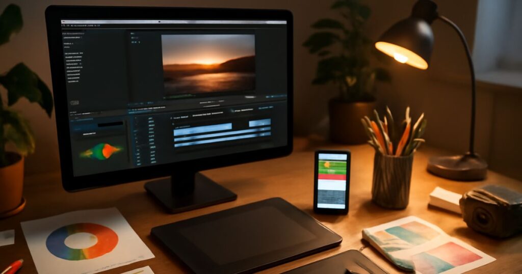 Creative remote work setup for content creators and designers - online jobs that pay well