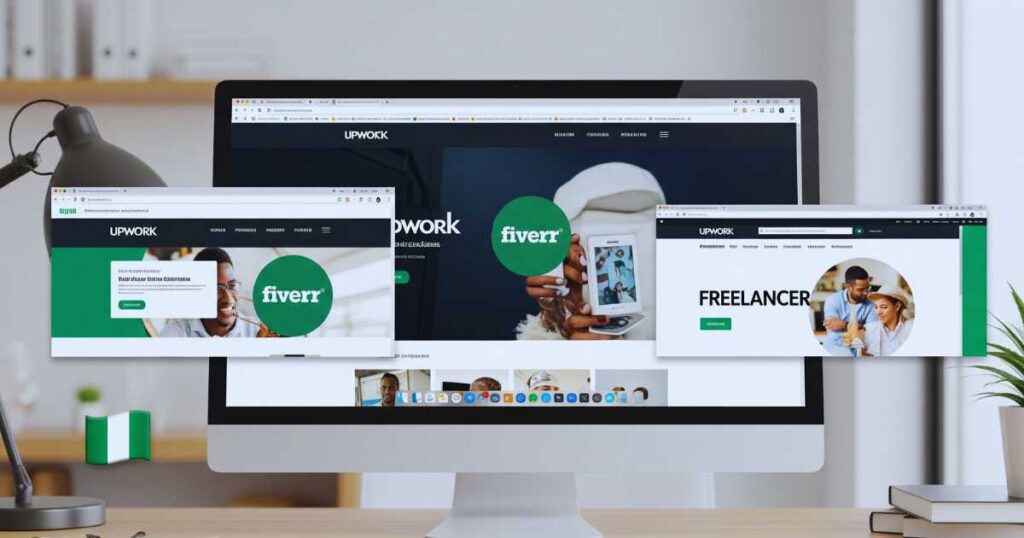 Popular freelance job sites and platforms for finding remote work opportunities displayed on computer screen