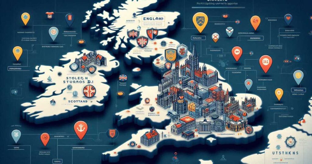 UK Universities Map for Commonwealth Scholars