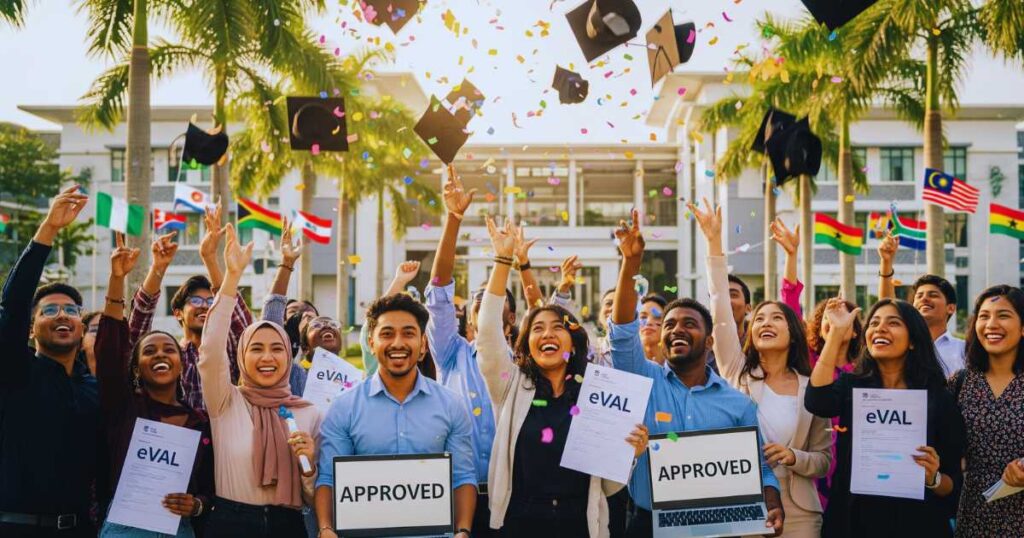Malaysian Student Visa approval celebration international students receiving eVAL letters