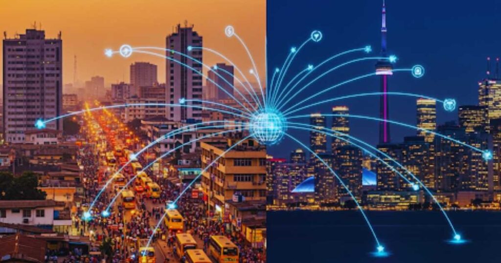 Nigeria to Canada remote work connection showcasing global job opportunities