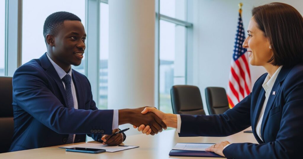 Nigerian applicant at US Student Visa interview for F1 Visa Requirements preparation