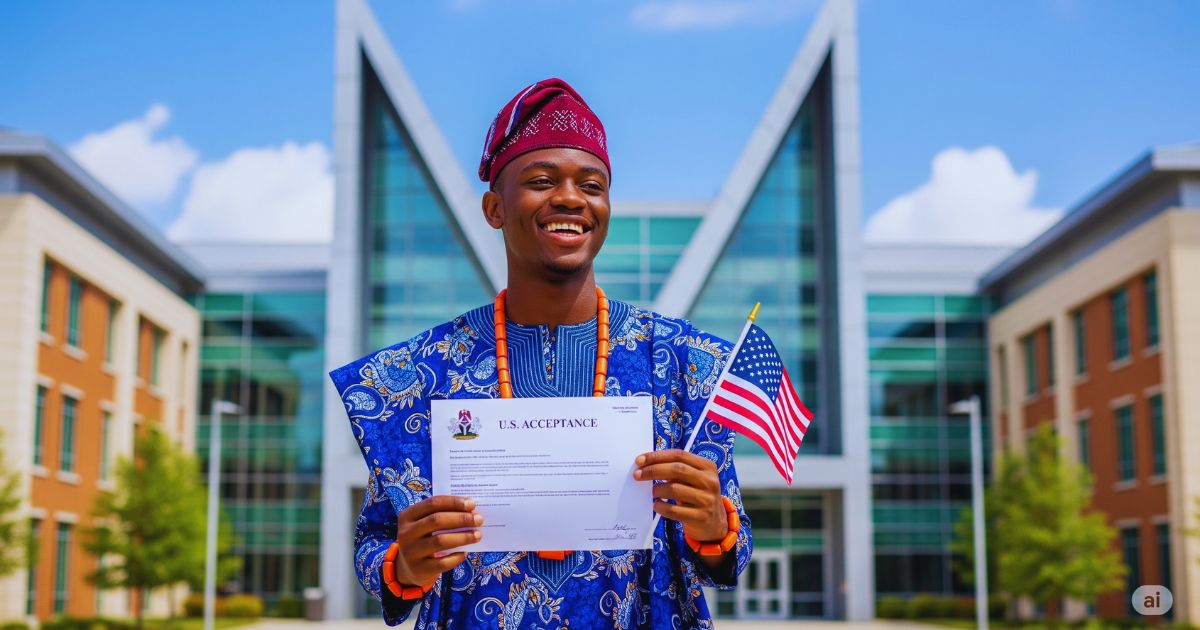 Nigerian student with US Student Visa acceptance letter for F1 Visa application success
