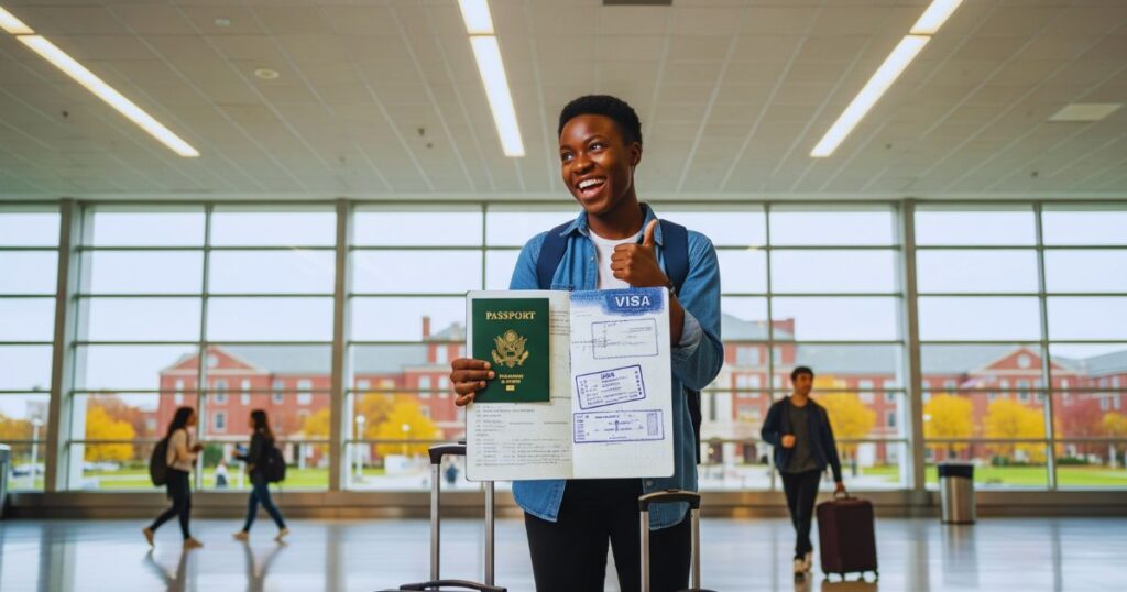 Successful Nigerian student arrival in USA with approved US Student Visa F1 Visa